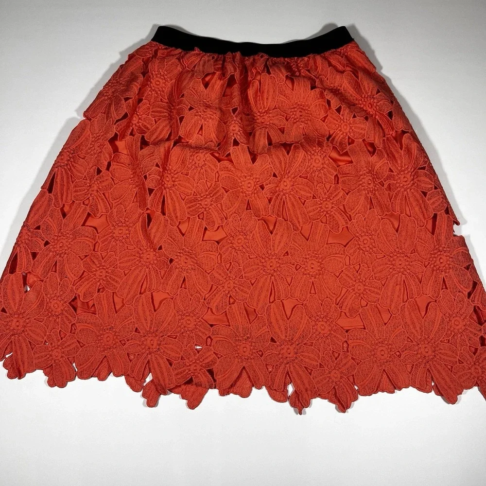 Xhilaration Skirt Size Small Peach/coral Floral Pattern W/ Slip‎ Lining